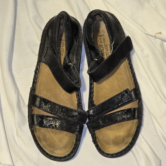 Naot Shoes - Naot Strappy Black Leather Sandals Women's Closed Back Comfort‎ EU Size 38
